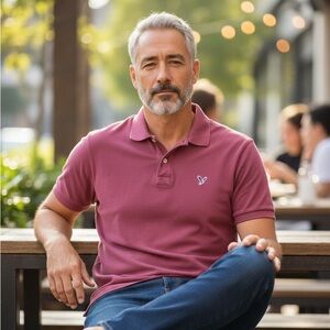 American Eagle Super Soft Polo Shirt Standard Fit Mens Medium Maroon Preppy Nice